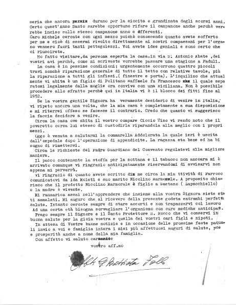 Letter from Abbot Follo to Michele Zullo, 21 March 1950, page 2